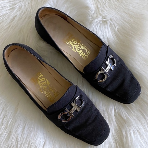 Salvatore Ferragamo Vintage Loafers Black 5.5 - Picture 2 of 8